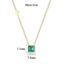 thumb Stainless steel Cubic Zirconia Green Geometric Dainty Necklace 2