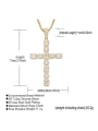thumb Brass Cubic Zirconia Cross Hip Hop Necklace 2