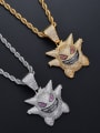 thumb Brass Cubic Zirconia Geng Ghost Hip Hop Necklace 1