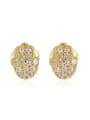 thumb 925 Sterling Silver Cubic Zirconia Hand Of Gold Dainty Stud Earring 0