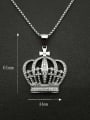 thumb Titanium Steel Rhinestone Crown Vintage Necklace For Men 1
