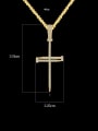 thumb Brass Cubic Zirconia Cross Hip Hop Regligious Necklace 2