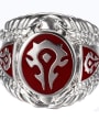 thumb Stainless steel Vintage Warcraft logo Band Ring 1