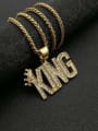 thumb Titanium Letter Rhinestone Irregular Hip Hop Initials Necklace For Men 3
