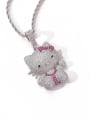 thumb Brass Cubic Zirconia Cat Dainty Necklace 2