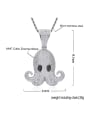 thumb Brass Cubic Zirconia Octopus Hip Hop Necklace 2