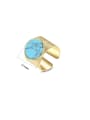 thumb Titanium Steel Turquoise Geometric Trend Band Ring 3