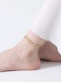 thumb Stainless steel Geometric Hip Hop Double Layer Chain Anklet 1