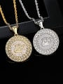 thumb Brass Cubic Zirconia Round Hip Hop Necklace 2