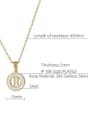 thumb Stainless steel Shell Letter Minimalist Round Pendant Necklace 4