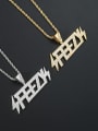 thumb Brass Cubic Zirconia Letter Hip Hop Necklace 1