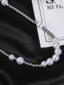 thumb Titanium Steel  Clavicle Chain Stitching Pearls Necklace 0