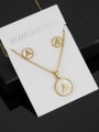 thumb Stainless steel Minimalist Shell  Letter Earring and Necklace Set 3