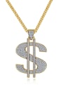 thumb Brass Cubic Zirconia Letter Hip Hop Initials Necklace 3
