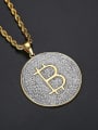 thumb Brass Cubic Zirconia Round Hip Hop Necklace 0