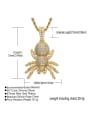 thumb Brass Cubic Zirconia Spider Hip Hop Necklace 2