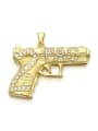 thumb Alloy Cubic Zirconia Gun Hip Hop Necklace 2