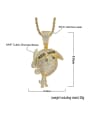 thumb Brass Cubic Zirconia Anime Fighting Family Hip Hop Necklace 2
