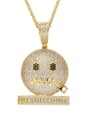 thumb Brass Cubic Zirconia No Snitching Hip Hop Necklace 0