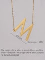 thumb Stainless steel Minimalist  Letter Pendant Necklace 3