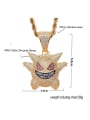thumb Brass Cubic Zirconia Geng Ghost Hip Hop Necklace 4