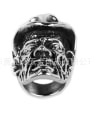 thumb Titanium Face  Skull Vintage Band Ring 4