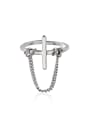 thumb Titanium Steel Cross Minimalist Band Ring 0