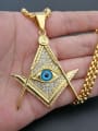 thumb Titanium Eye Rhinestone Triangle Hip Hop Necklace For Men 1
