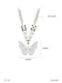 thumb Titanium Steel Imitation Pearl Butterfly Hip Hop Necklace 3
