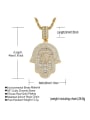 thumb Brass Cubic Zirconia Hand Of Gold Hip Hop Necklace 3