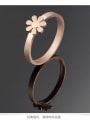 thumb Titanium Minimalist smooth flower band  Ring 3