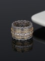 thumb Brass Cubic Zirconia Round Hip Hop Band Ring 0