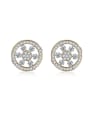 thumb Copper Cubic Zirconia Round Vintage Stud Earring 0