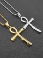 thumb Titanium Steel Smooth Cross Vintage Necklace For Men 0