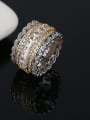 thumb Brass Cubic Zirconia Round Hip Hop Band Ring 1