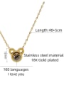 thumb Titanium Steel Zodiac Trend  100 languages I love you projection Necklace 4
