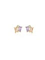 thumb 925 Sterling Silver Cubic Zirconia Geometric Dainty Stud Earring 0