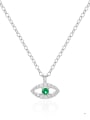 thumb 925 Sterling Silver Cubic Zirconia Evil Eye Dainty Necklace 2