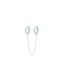 thumb 925 Sterling Silver Cubic Zirconia Tassel Trend Threader Earring 0