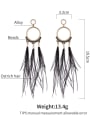 thumb Alloy Feather Round Bohemia Hand woven Drop Earring 2