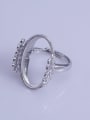 thumb 925 Sterling Silver 18K White Gold Plated Geometric Ring Setting Stone size: 15*25mm 1