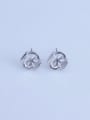 thumb 925 Sterling Silver 18K White Gold Plated Geometric Earring Setting Stone size: 7*9mm 0