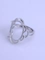 thumb 925 Sterling Silver 18K White Gold Plated Geometric Ring Setting Stone size: 15*19mm 1
