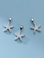 thumb S925 Silver Electroplated Micro-set Zircon Starfish Pendant 1