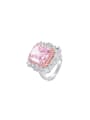thumb 925 Sterling Silver High Carbon Diamond Pink Geometric Luxury Ring 0