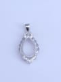 thumb 925 Sterling Silver Rhodium Plated Water Drop Pendant Setting Stone size:11*18mm 0