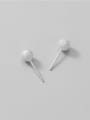 thumb 925 Sterling Silver Round Minimalist Stud Earring 1