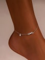 thumb 925 Sterling Silver Cubic Zirconia  Minimalist Number 8 Anklet 1
