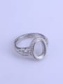 thumb 925 Sterling Silver 18K White Gold Plated Geometric Ring Setting Stone size: 8*12mm 2