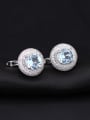 thumb 925 Sterling Silver Natural Stone Geometric Luxury Stud Earring 1